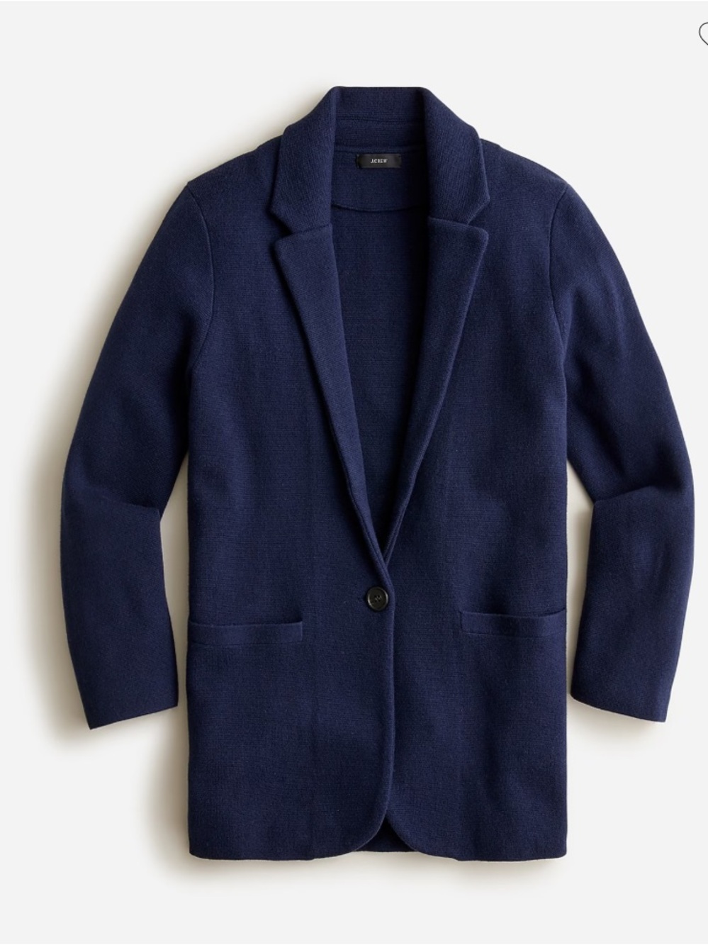 J.Crew Women’s Cecille knit sweater blazer Navy Blue Cotton Merino Wool Blend XL